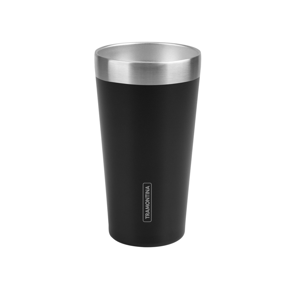 [61646400] VASO TERMICO EN ACERO INOX NEGRO SIN TAPA 0,42L. EXATA