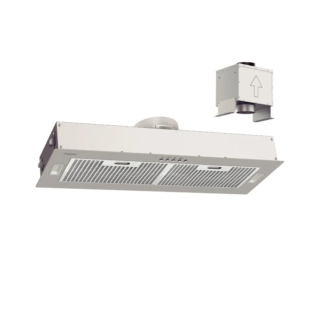 CAMPANA DE EMPOTRAR INCASSO SPLIT 75, PERFECTA, EN ACERO INOX., CON MOTOR EXTERNO, 75 CM