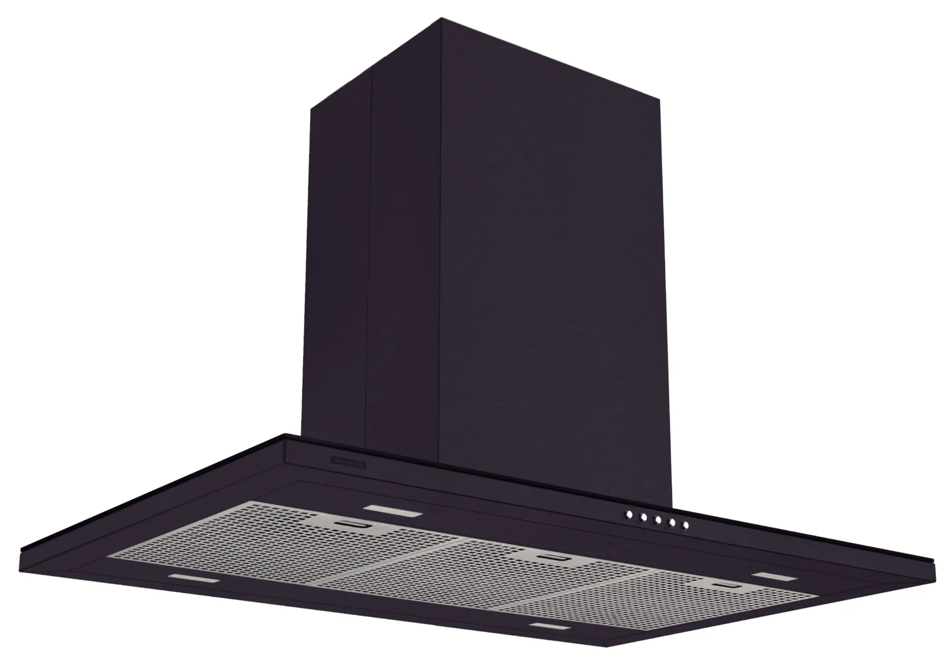 [95800040] CAMPANA DE ISLA SLIM 90 BLACK STEEL