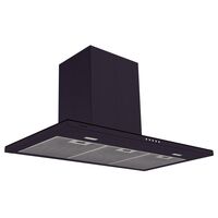 [95800040] CAMPANA DE ISLA SLIM 90 BLACK STEEL