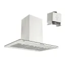 CAMPANA DE ISLA SLIM 90 EN ACERO INOX SCOTCH BRITE, CON MOTOR EXTERNO
