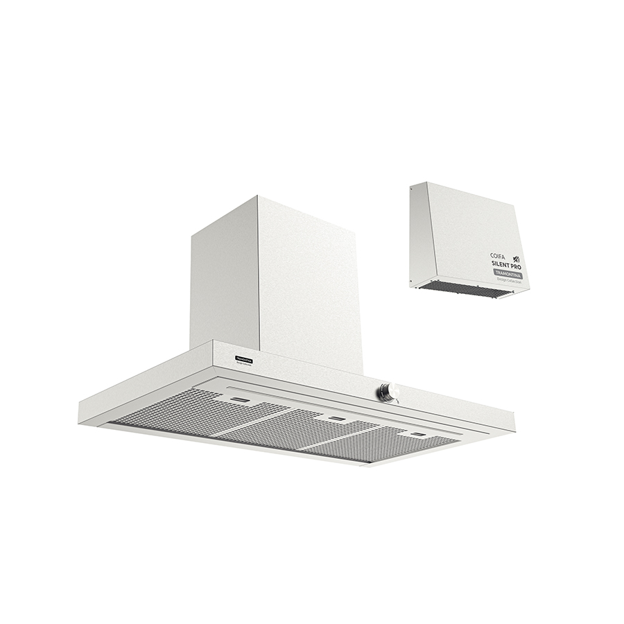 [95800123] CAMPANA DE PARED DRITTA SILENT PRO 90, EN ACERO INOX., CON MOTOR EXTERIOR, 90 CM.