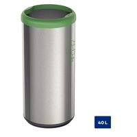 - BASURERO CAPSULA SELECTA PLUS 40 L  VERDE EN ACERO INOX SIN TAPA