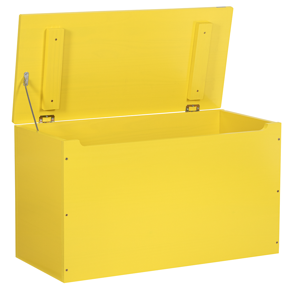 [91751073] BAÚL MULTIUSO EN MADERA MACIZA CON ACABADO AMARILLO 74X34X42 CM.