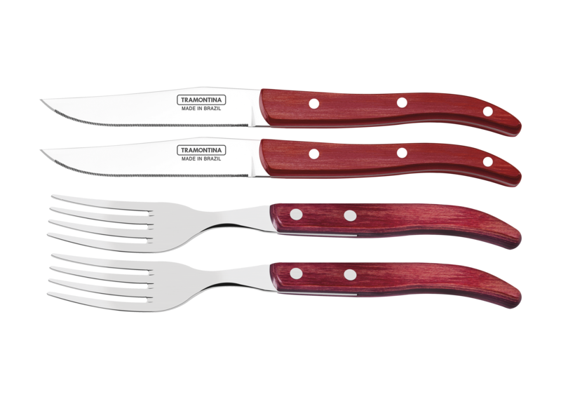 [29899519] JUEGO DE CUBIERTOS PARA CHURRASCO 4 PIEZAS POLYWOOD