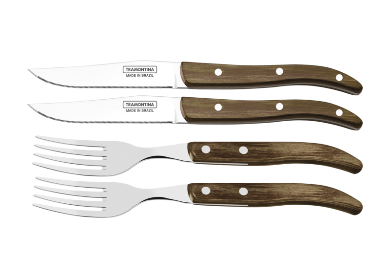 JUEGO DE CUBIERTOS PARA CHURRASCO 4 PIEZAS POLYWOOD