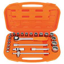 [44833222] MALETIN CON DADOS ESTRIADOS Y ACCESORIOS 1/2" MILIMETROS - 23 PIEZAS