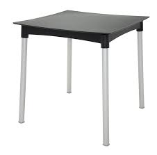 [92352009] MESA DIANA EN POLIPROPILENO NEGRO CON PATAS DE ALUMINIO ANODIZADO