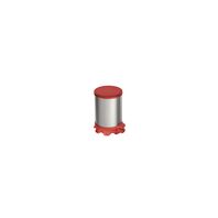 BASURERO SOFIE 5 L., CON PEDAL, CUERPO EN ACERO INOX Y  TAPA PLASTICA ROJA