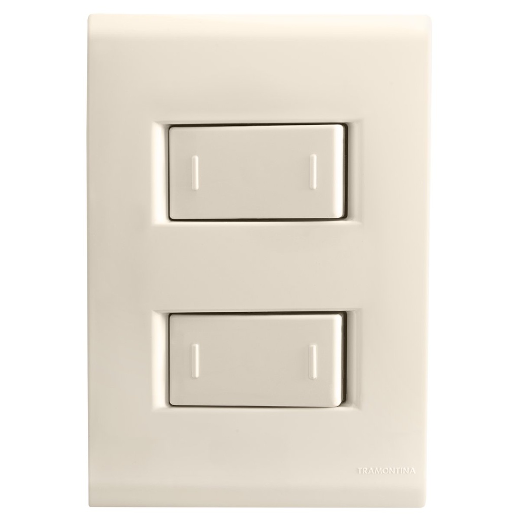 CONJUNTO ARMADO 2 INTERRUPTORES CONMUTADOR 10A  250V BEIGE LIZ