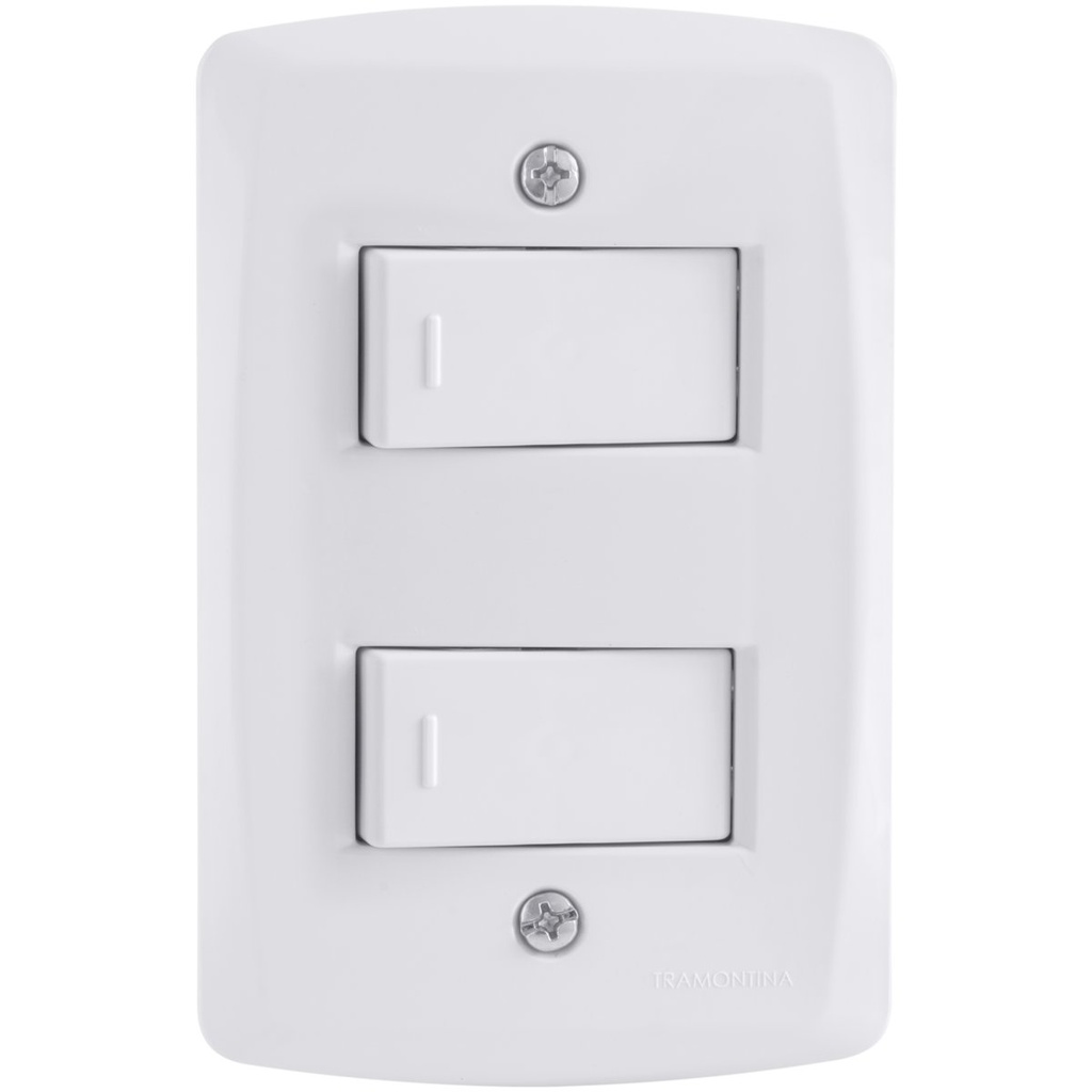 [57145040] CONJUNTO ARMADO 2 INTERRUPTORES SIMPLE 10A 250V BLANCO LUX2