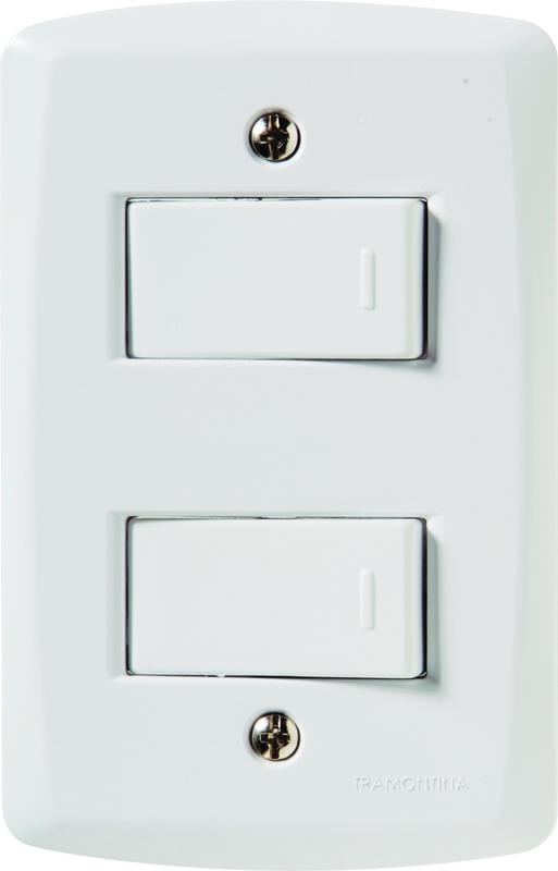 CONJUNTO ARMADO 2 INTERRUPTORES SIMPLE 10A 250V BLANCO LUX2
