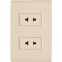 CONJUNTO ARMADO 2 TOMACORRIENTES 2P UNIVERSAL 10A BEIGE LIZ