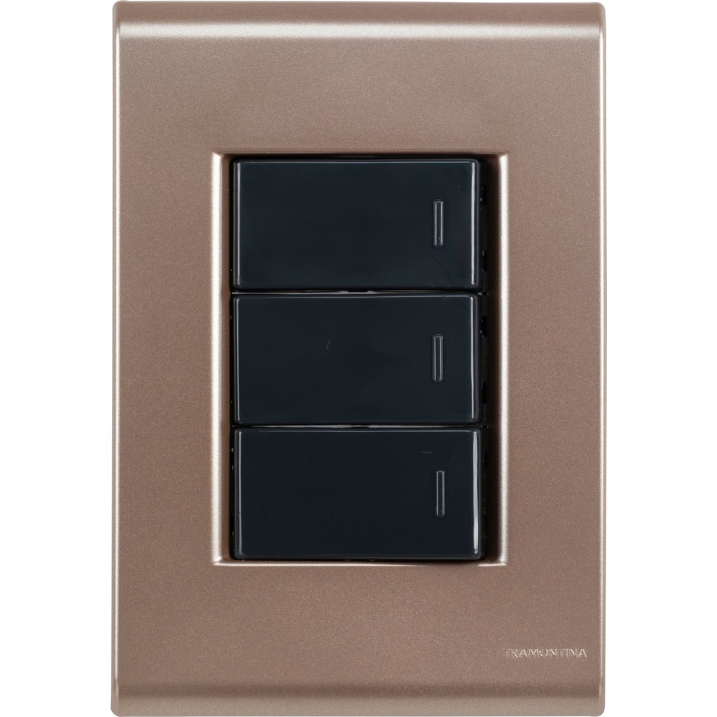 CONJUNTO ARMADO 3 INTERRUPTORES SIMPLE 10A 250V ORO VIEJO LIZ