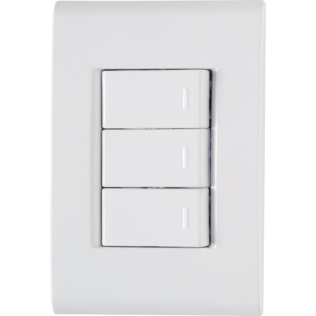 CONJUNTO ARMADO 3 INTERRUPTORES SIMPLES 10A 250V BLANCO LIZ