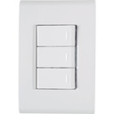 CONJUNTO ARMADO 3 INTERRUPTORES SIMPLES 10A 250V BLANCO LIZ
