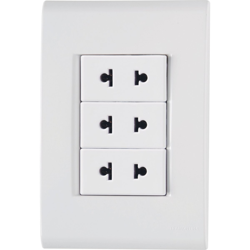 [57170069] CONJUNTO ARMADO 3 TOMACORRIENTES 2P UNIVERSAL 10A-15A 250V BLANCO LIZ