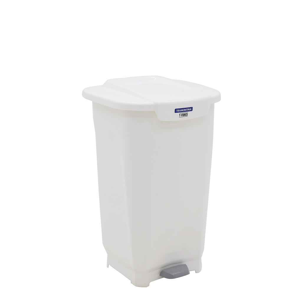 BASURERO 50 L BLANCO CON TAPA T-FORCE