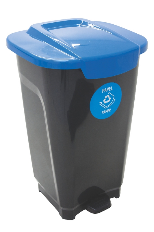 [92813709] BASURERO 50 L NEGRO TAPA AZUL T-FORCE
