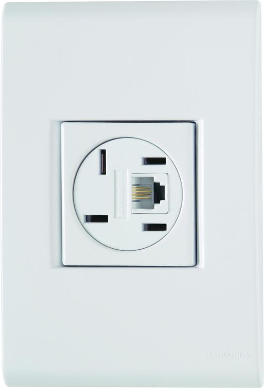 CONJUNTO ARMADO TOMA DE TELEFONO 4P + RJ11 BLANCO LIZ