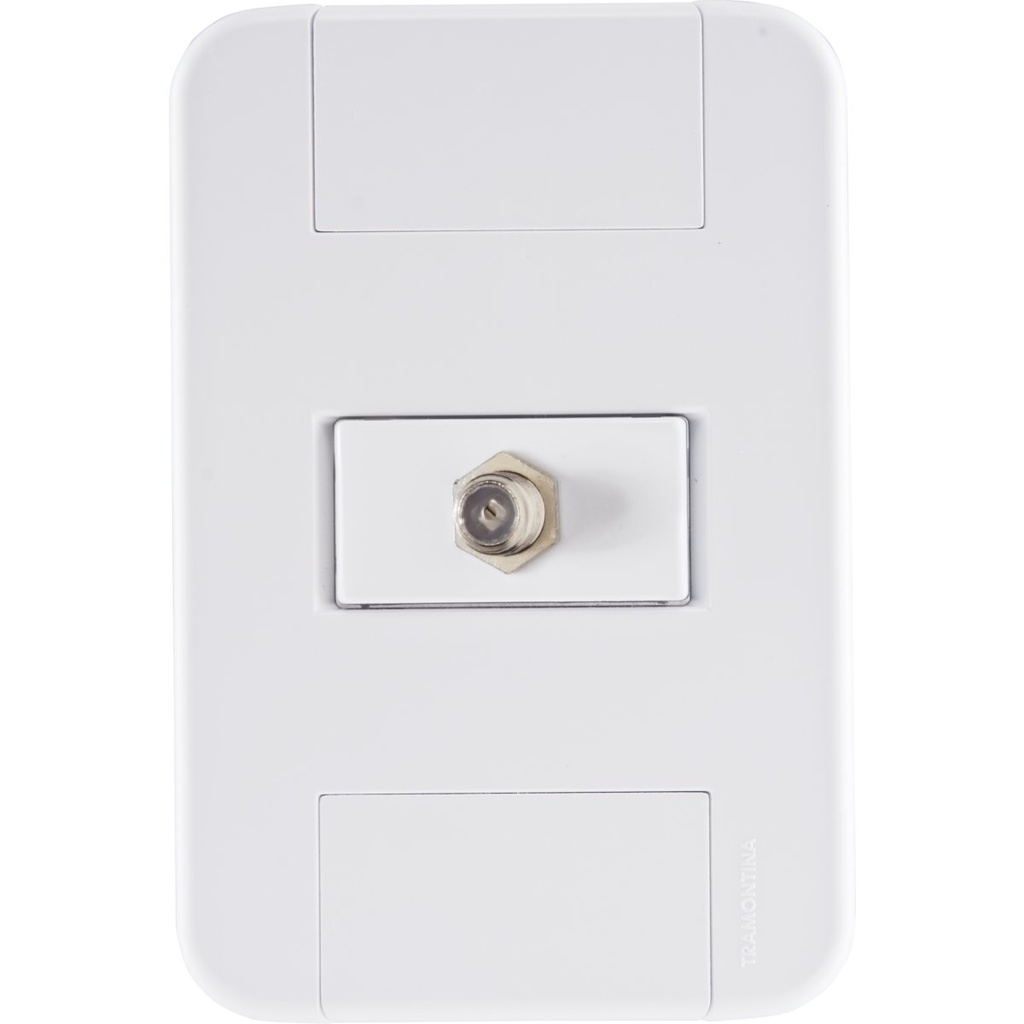 [57240017] CONJUNTO ARMADO TOMA TV/SAT COAXIAL BLANCO TABLET
