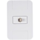 CONJUNTO ARMADO TOMA TV/SAT COAXIAL BLANCO TABLET