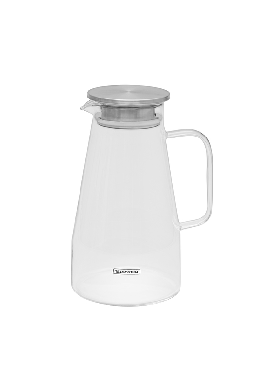 JARRA DE VIDRIO 1,8 L. CON TAPA EN ACERO INOX