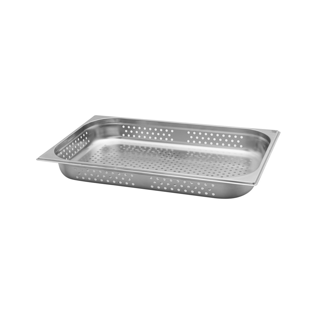 [61071063] CUBA PERFORADA 1/1, CON 65 MM DE PROFUNDIDAD, EN ACERO INOXIDABLE 201, SIN ASAS