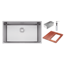 CUBA QUADRUM 70, DESIGN COLLECTION, EN ACERO INOX., 70X40 CM CON ACCESORIOS