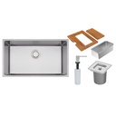 CUBA QUADRUM 70, DESIGN COLLECTION, EN ACERO INOX., 70X40 CM CON ACCESORIOS