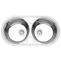 CUBETA LUNA DUO 2C 36 EN ACERO INOX ALTO BRILLO 88X44CM