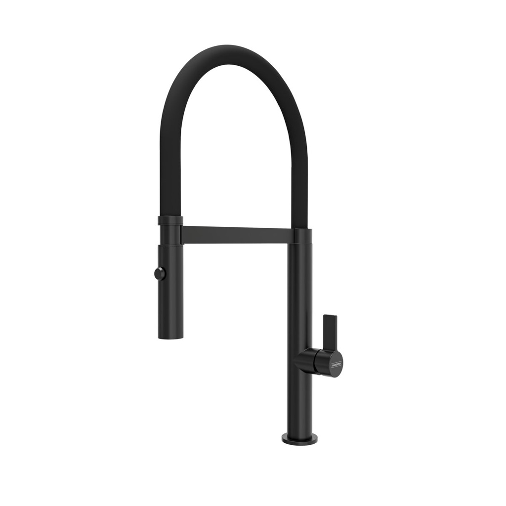 [94520037] MEZCLADOR MONOCOMANDO VERSATILE SLIM BLACK MATE EN ACERO INOX