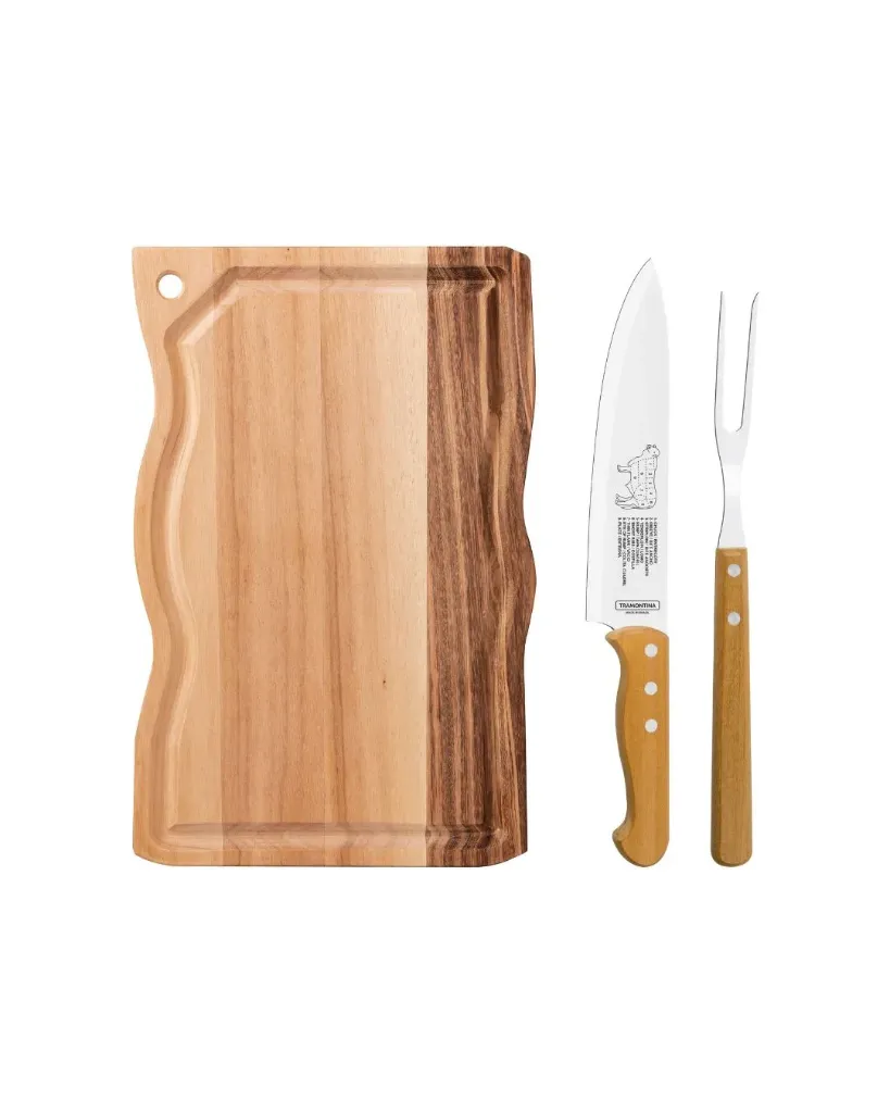 [22398002] JUEGO PARA CHURRASCO 3 PIEZAS CHURRASCO