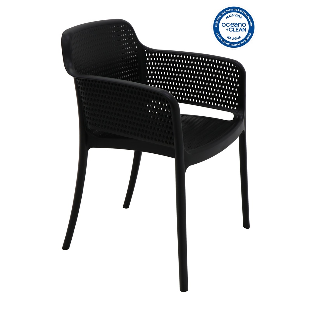 [92151009] SILLA NEGRA CON BRAZOS GABRIELA