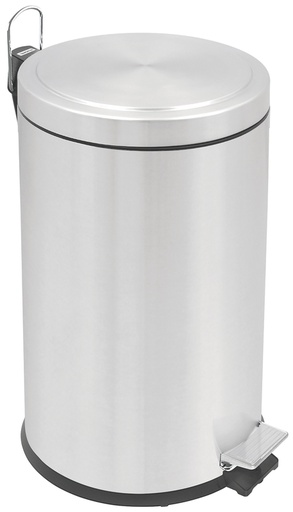 BASURERO BRASIL PLUS 12 L, CON PEDAL, CIERRE SUAVE, EN ACERO INOX.