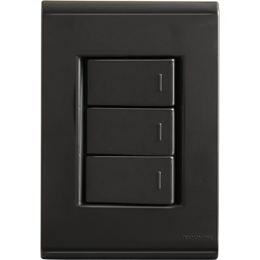 3X INTERRUPTOR UNIPOLAR 10A/250V LIZ GRAFITO